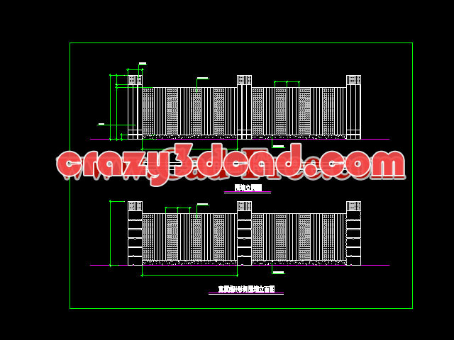 Steel fence fence Cad Elevations